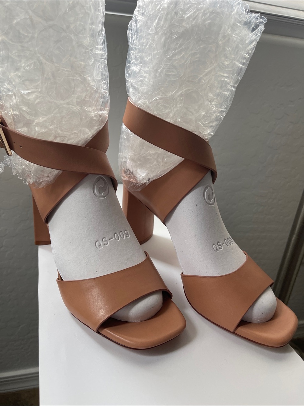 Women’s Tan Strappy Block Heel Sandals by Antonio Melani